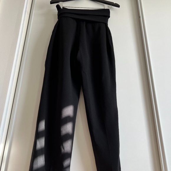 Aritzia Wilfred | Feuille Black Paperbag Belt Pants - Picture 9 of 11